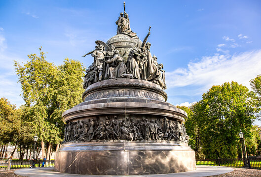 Monument "Millennium of Russia" (1862) in Novgorod Kremlin, Russia