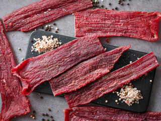  beef jerky on a plate