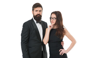 I love you. couple in love. business meeting and partnership. love and romance. formal couple grooming for engagement event. elegant sexy woman. male tuxedo fashion. brutal man hug his lady