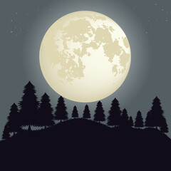 Fototapeta premium landscape with moon