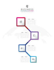 Obraz premium Vector infographic business presentation template connected with 4 options