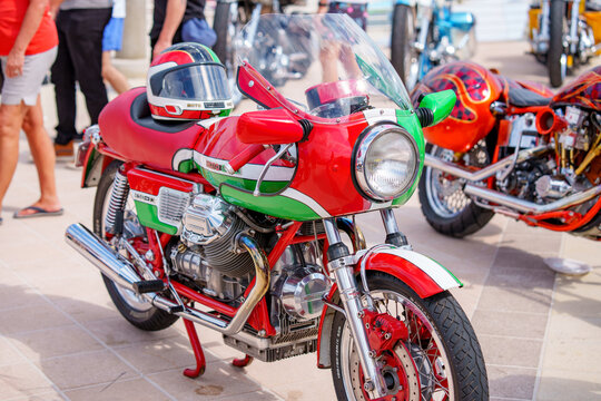 Photo of a vintage Moto Guzzi Motorcycle Daytona Beach FL