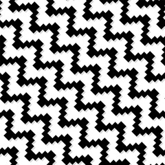 Black and white zigzag geometric seamless pattern.