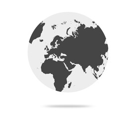 Fototapeta na wymiar Earth globe with white and dark color vector illustration. world globe. World map in globe shape. Earth globes Flat style.