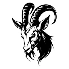 head of goat vector illustration, goat logo 