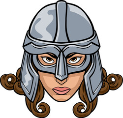 A woman female warrior that could be Athena Britannia or Anglo Saxon or Viking medieval goddess