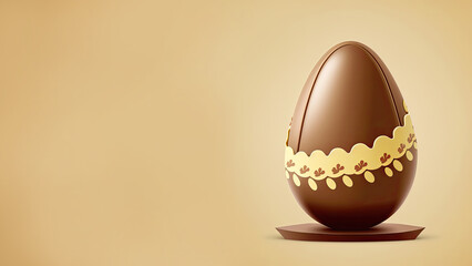 Easter Concept with Chocolate Egg.