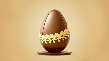 Easter Concept with Chocolate Egg.