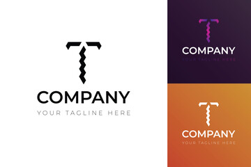 T letter logo for business in different concept, company startup or corporation identity, logo vector for Company.