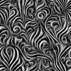 abstract infinite flowy black and white pattern