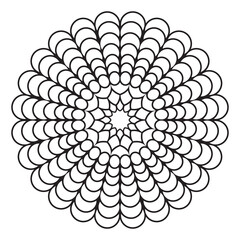 Easy Mandala flowers Design. Elegant Simple mandala page intricate lines patterns wall art, invitations, tattoo, designs, basic mandalas Coloring page