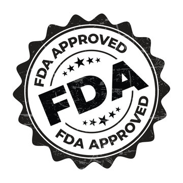 fda aprroved label, stamp, badge, seal, sticker, tag, vector, food and drug administration badge 3d with grunge effect