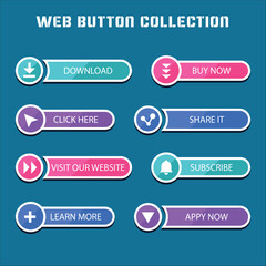 Flat call to action button collection