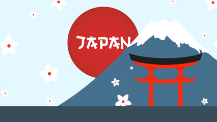 Fototapeta premium Japan tourism posterbrochure template ,symbol of Japan ,Vector illustration EPS 10