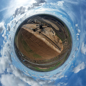 Braunkohleabbau im Rheinischen Braunkohlerevier / Kugelpanorama / Planet Raubbau