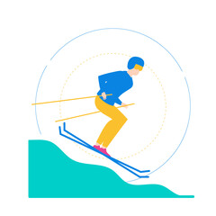 Skiing Vector SVG format Modern Flat Set of Diverse Professional Characters in Action Perfect for Digital and Print Design Projects