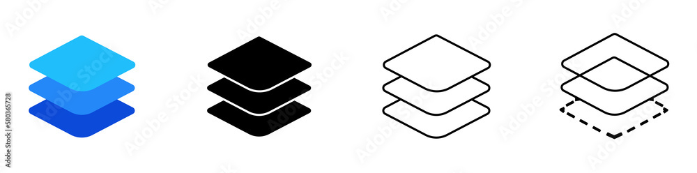 Poster layers line icon. vector isolated icons set of elements show layers, set of layers eps10