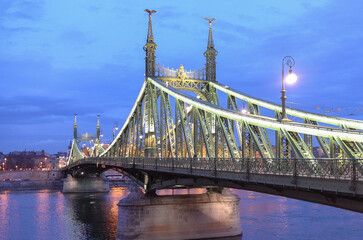 Obraz premium Liberty Bridge or Freedom Bridge in Budapest, Hungary