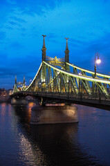 Fototapeta na wymiar Liberty Bridge or Freedom Bridge in Budapest, Hungary