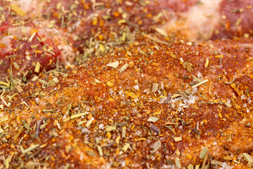 A cut piece of pork close up