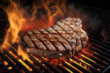 Juicy grilled meat steak. Fast food, delicious food.