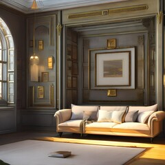 a well-lit room with comfortable furniture and a warm ambiance 3_SwinIRGenerative AI