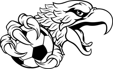 Eagle Hawk Soccer Football Cartoon Team Mascot