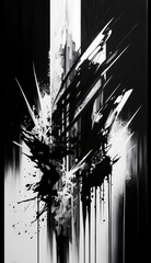 Bold Black and White Abstract Painting