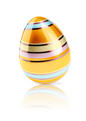 Isolated colorful easter egg on white background.