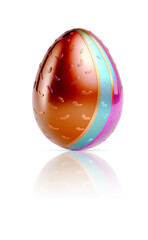 Isolated colorful easter egg on white background.