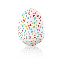 Isolated colorful easter egg on white background.