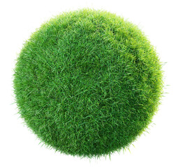 green grass planet isolated, 3D illustration, transparent background, png - 580369507