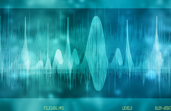 Audio waveform scientific technology background