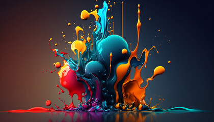 Abstract Desktop Wallpaper with Ink Drops
