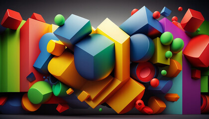 Colorful Abstract Desktop Wallpaper with Blocks and Shapes