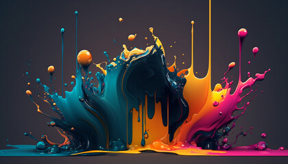 Minimalist Abstract Desktop Wallpaper with Ink Drops
