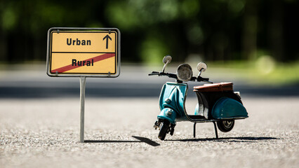 Street Sign Urban versus Rural