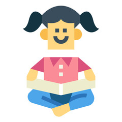 reading flat icon style