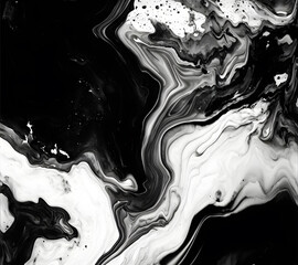 Black and White Marble Alcohol ink background Generative ai
