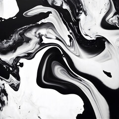 Black and White Marble Alcohol ink background Generative ai