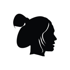 vektor silhoutte woman face hair model, good for element design