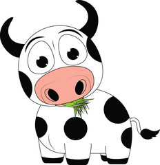 cute cow animal cartoon illustration