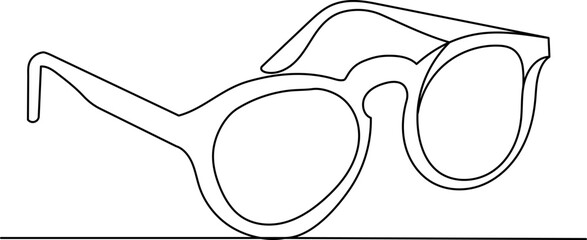 sunglasses continuous line drawing isolated
