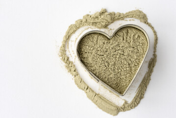French Green Clay in a Heart Shape - 580374543