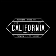 california Vintage badges thsirt design