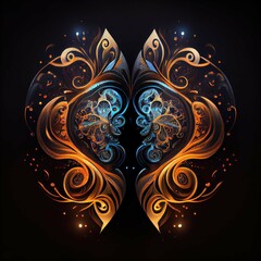 Abstract fractal butterfly eye angel music