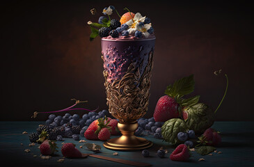 smoothie with fruits as food concept created with Generative AI technology