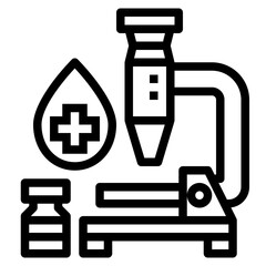microscope line icon style