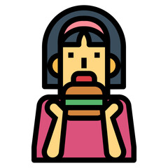 eat filled outline icon style