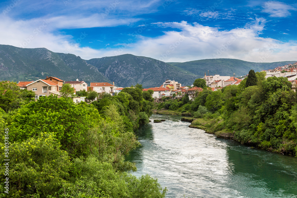 Wall mural historical center in mostar